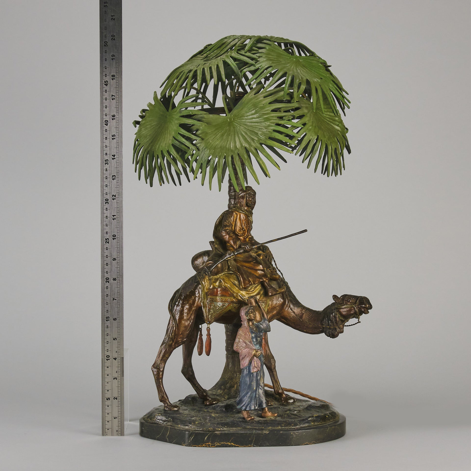 Bergman Palm Tree Table Lamp - Antique Bronze - Hickmet Fine Arts