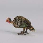 Bergman Bronze - Antique Bronze - Bergman cold painted bronze - Feeding Turkey - Franz Bergman - Hickmet Fine Arts