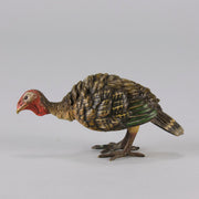 Bergman Bronze - Antique Bronze - Bergman cold painted bronze - Feeding Turkey - Franz Bergman - Hickmet Fine Arts