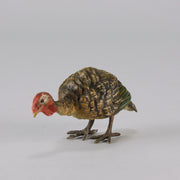 Bergman Bronze - Antique Bronze - Bergman cold painted bronze - Feeding Turkey - Franz Bergman - Hickmet Fine Arts