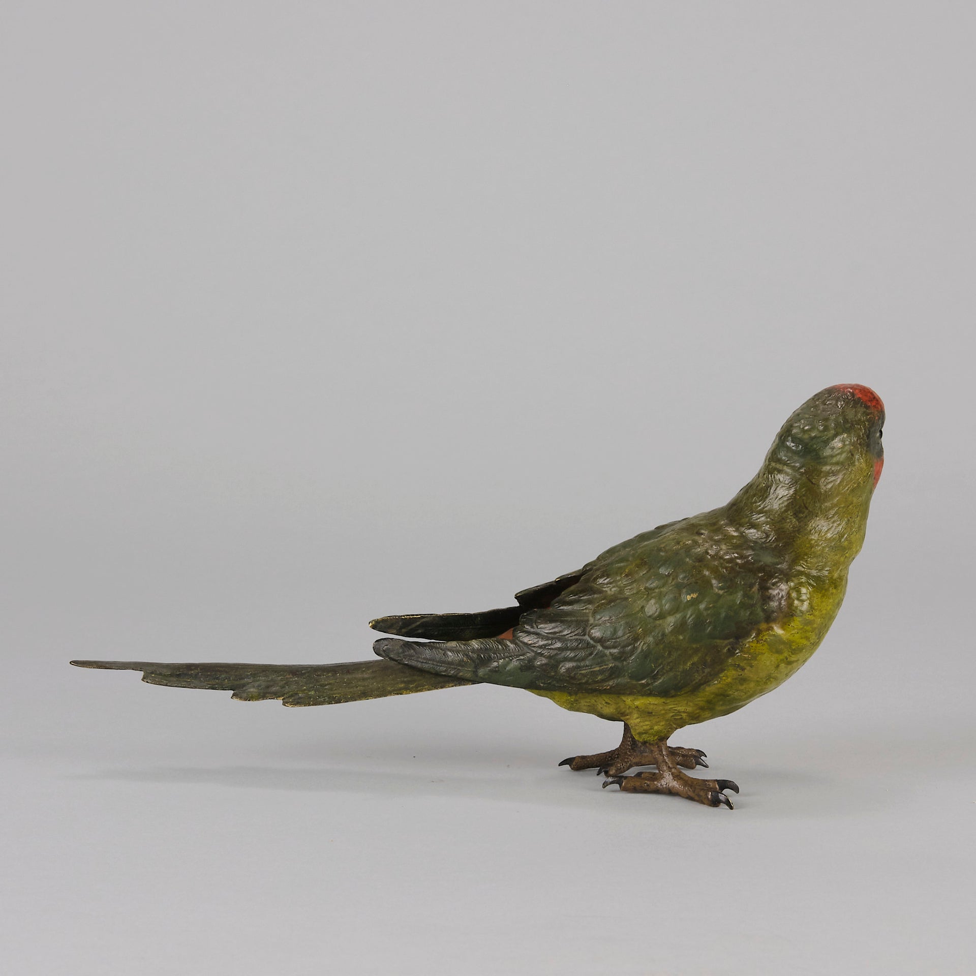Bergman Green Parrot - Franz Bergman Bronze - Hickmet Fine Arts