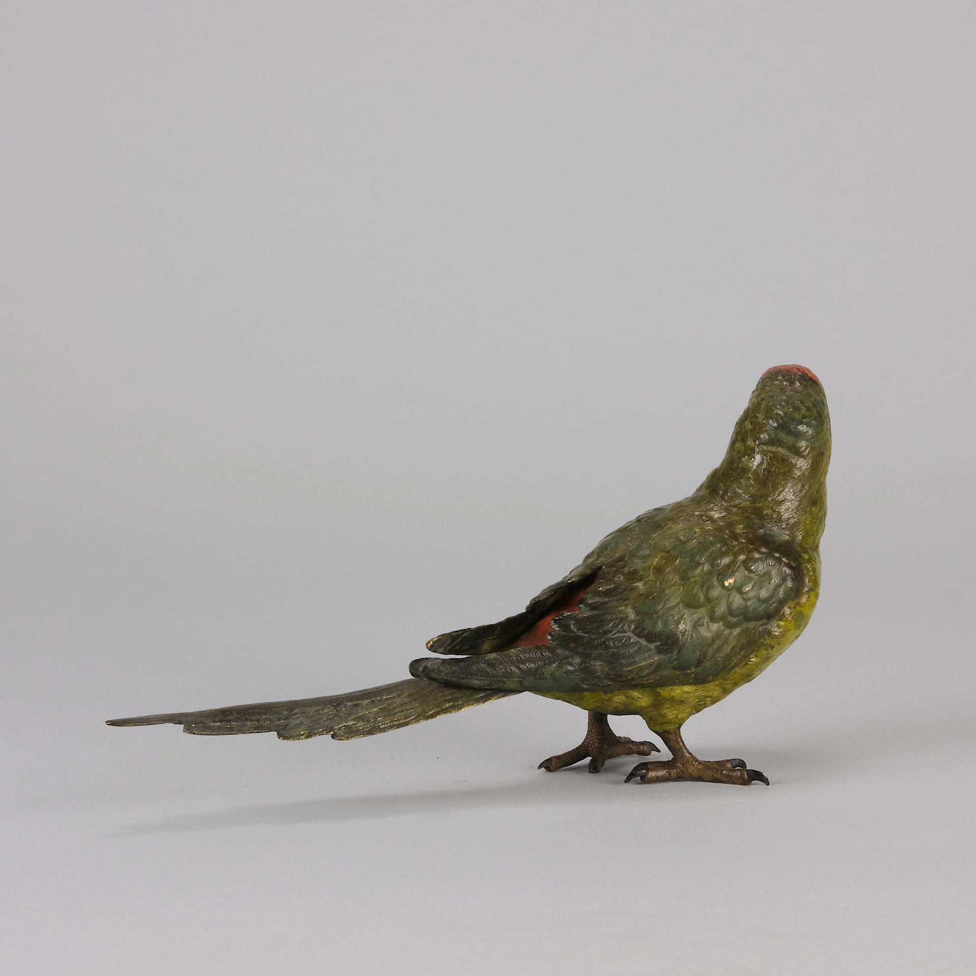 Bergman Green Parrot - Franz Bergman Bronze - Hickmet Fine Arts