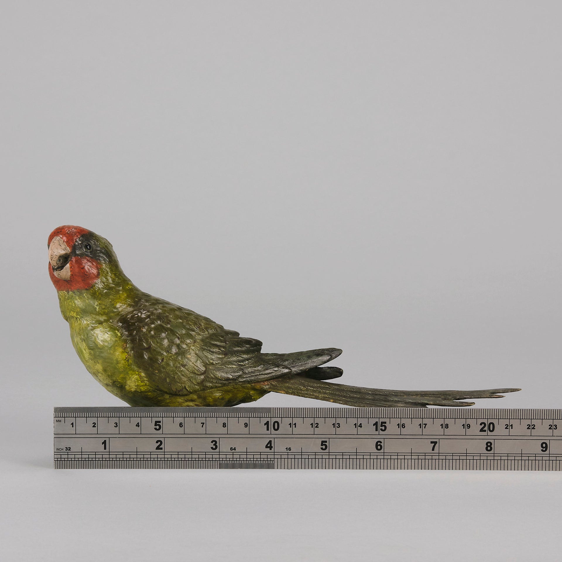 Bergman Green Parrot - Franz Bergman Bronze - Hickmet Fine Arts