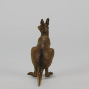 Kangaroo" by Franz Bergman a charming early 20th Century Austrian cold painted bronze study of a standing kangaroo with excellent naturalistic hand chased surface detail and fine colour