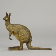 Kangaroo by Franz Bergman an early 20th Century Austrian bronze study of a standing Kangaroo with very fine hand chased surface detail and good naturalistic colour