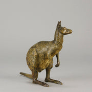 Kangaroo by Franz Bergman an early 20th Century Austrian bronze study of a standing Kangaroo with very fine hand chased surface detail and good naturalistic colour