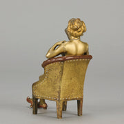 Bergman Lady Reading - Austrian Cold Painted Bronze - Hickmet Fine Arts
