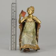 Bergman Lady Reading - Austrian Cold Painted Bronze - Hickmet Fine Arts