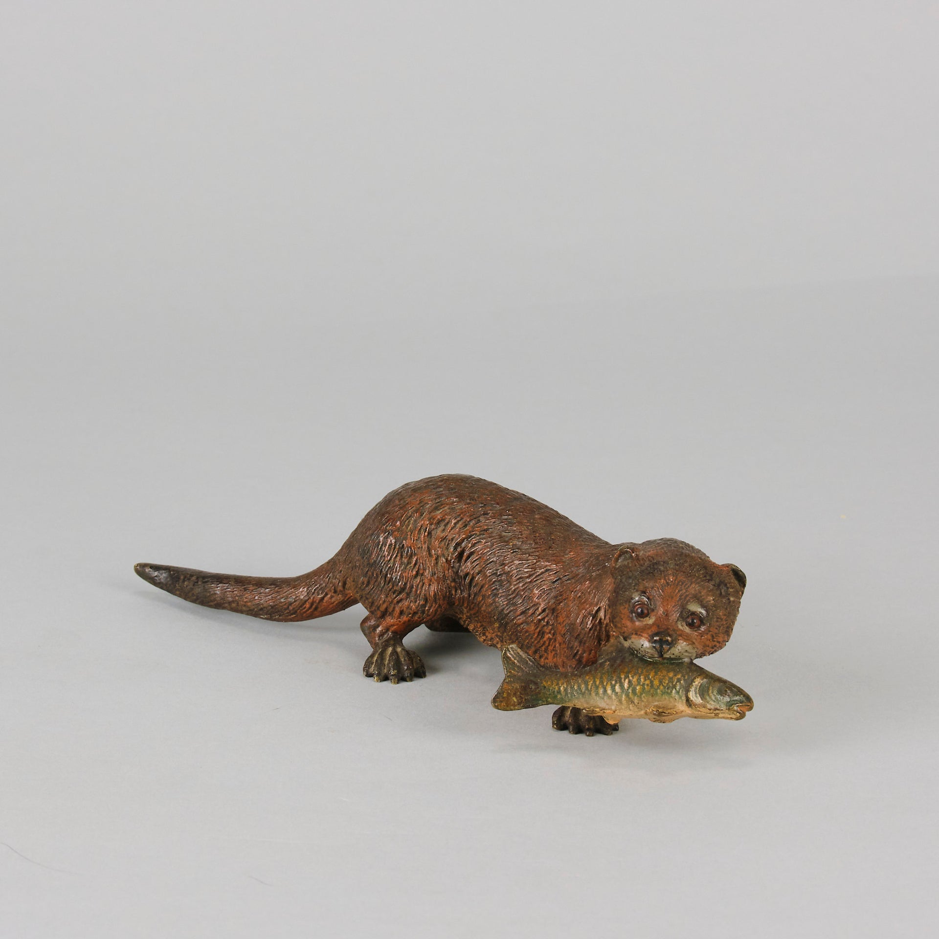 Bergman Otter & Fish - Franz Bergman Bronze - Hickmet Fine Arts