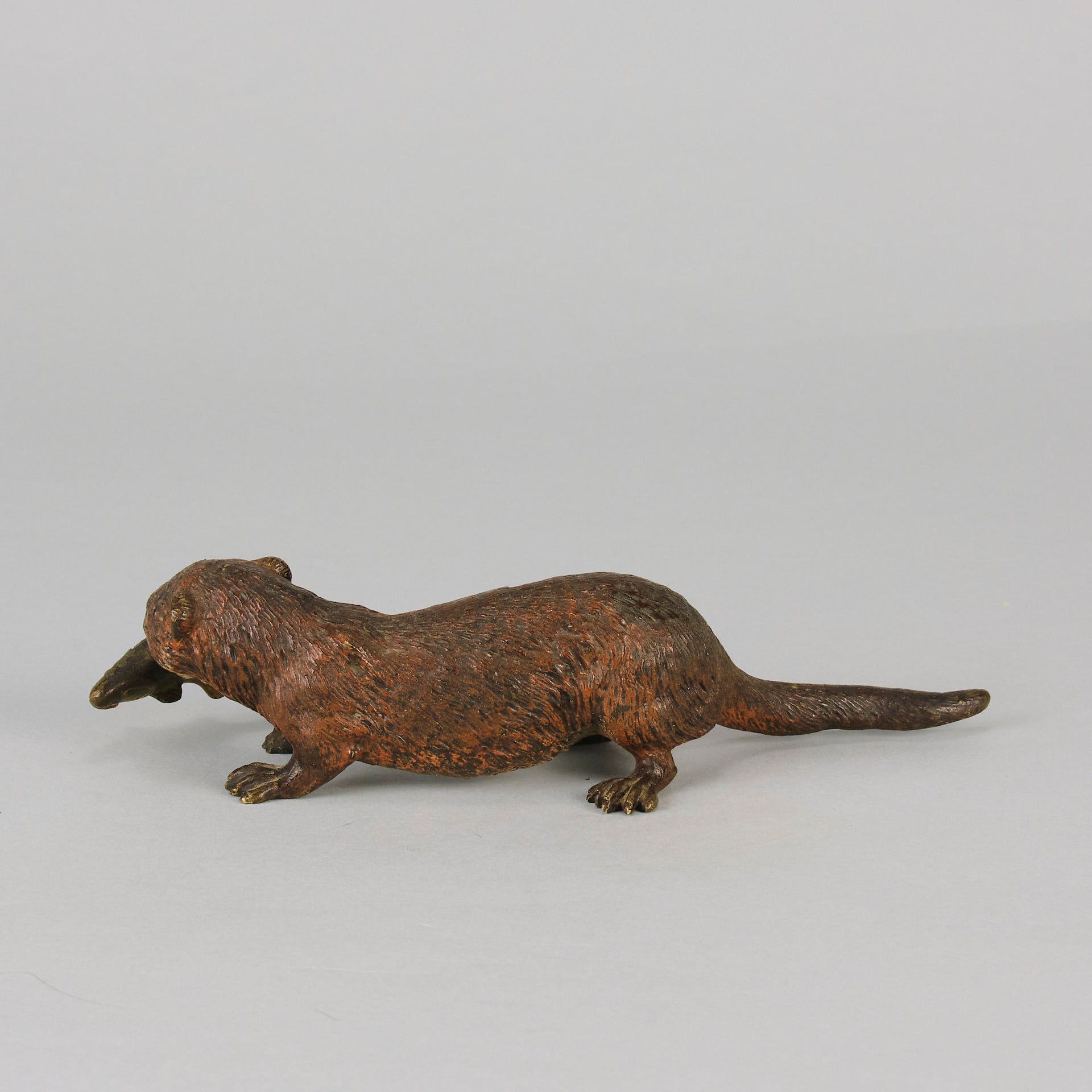 Bergman Otter & Fish - Franz Bergman Bronze - Hickmet Fine Arts