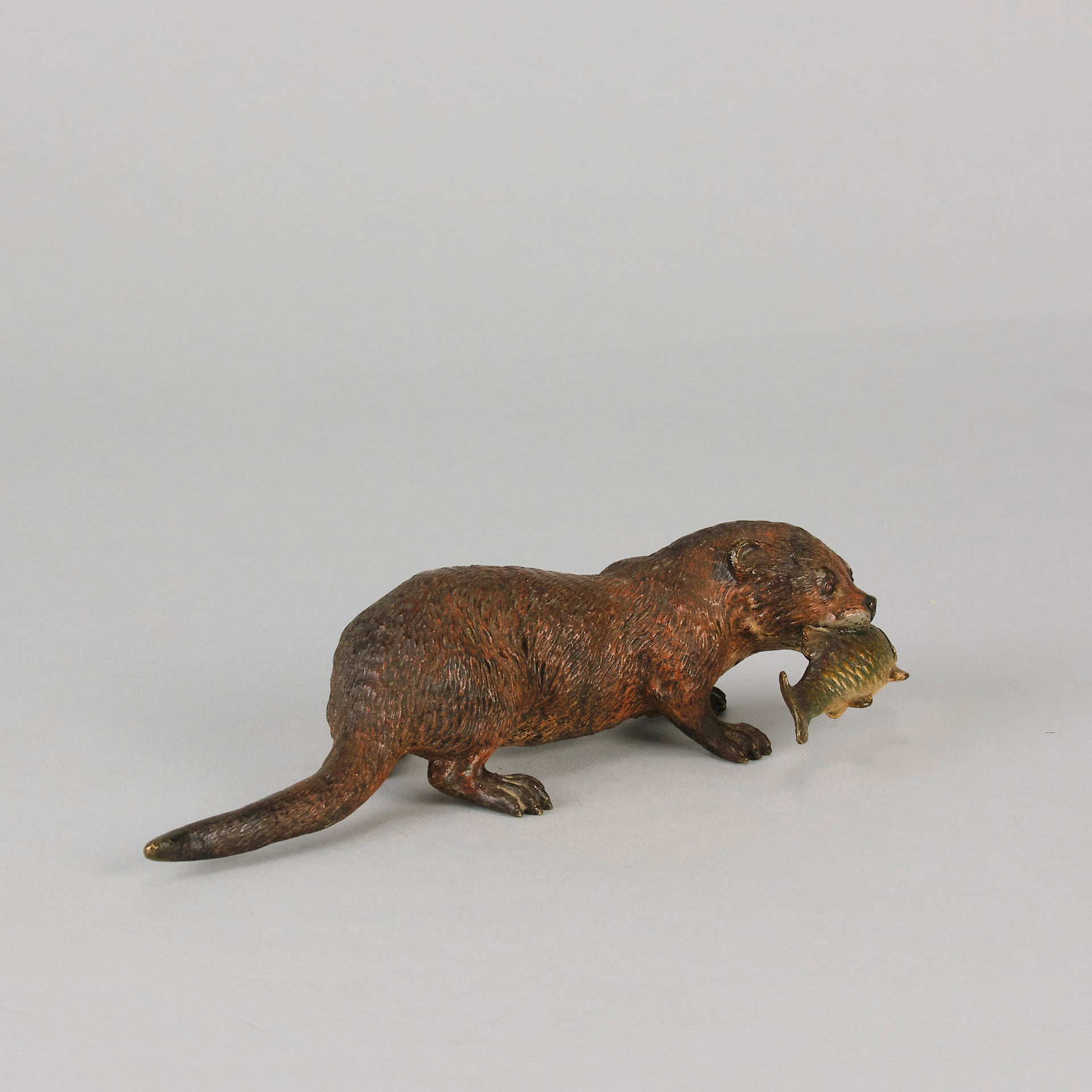 Bergman Otter & Fish - Franz Bergman Bronze - Hickmet Fine Arts