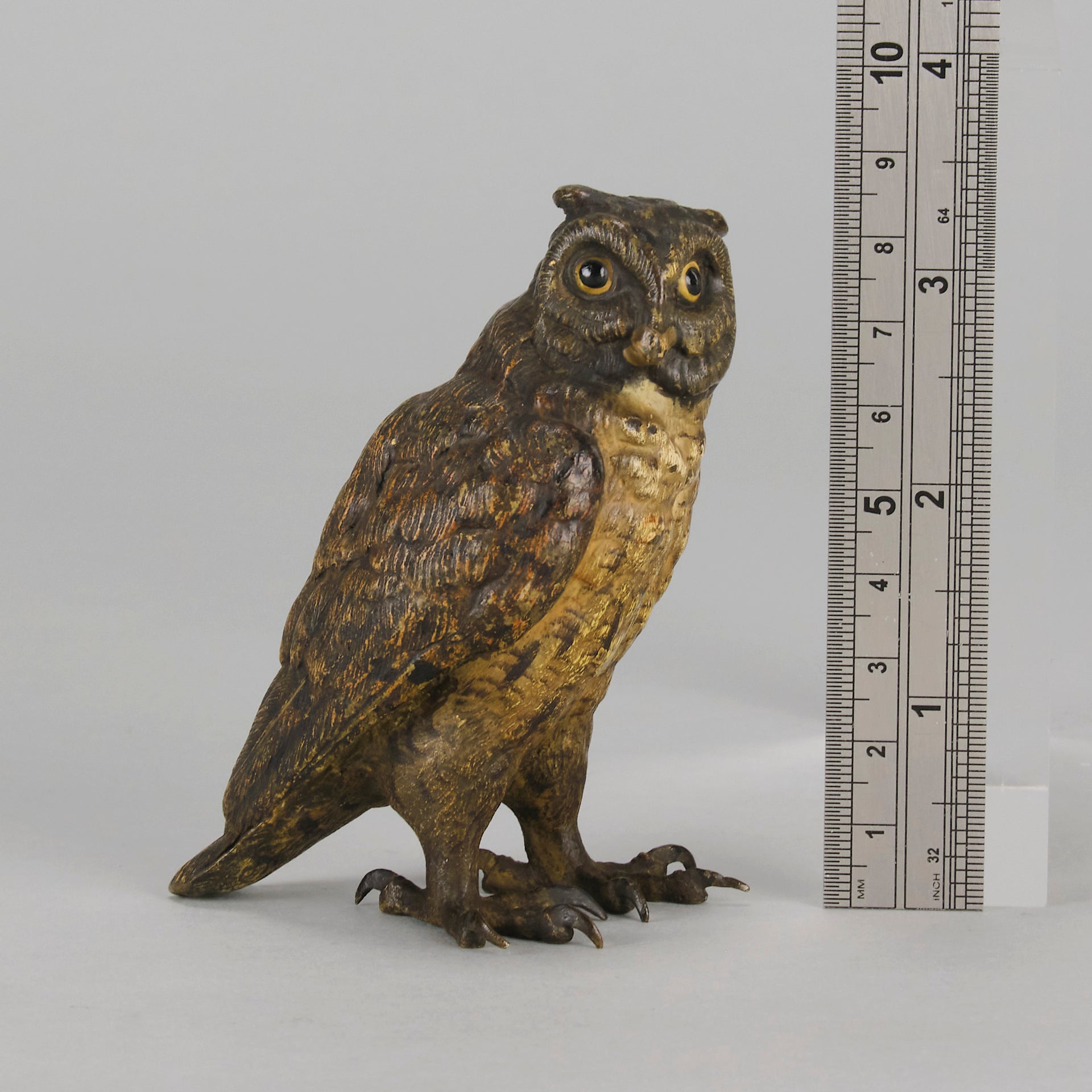 Bergman Owl - Austrian Cold Painted Bronze - Hickmet Fine Arts
