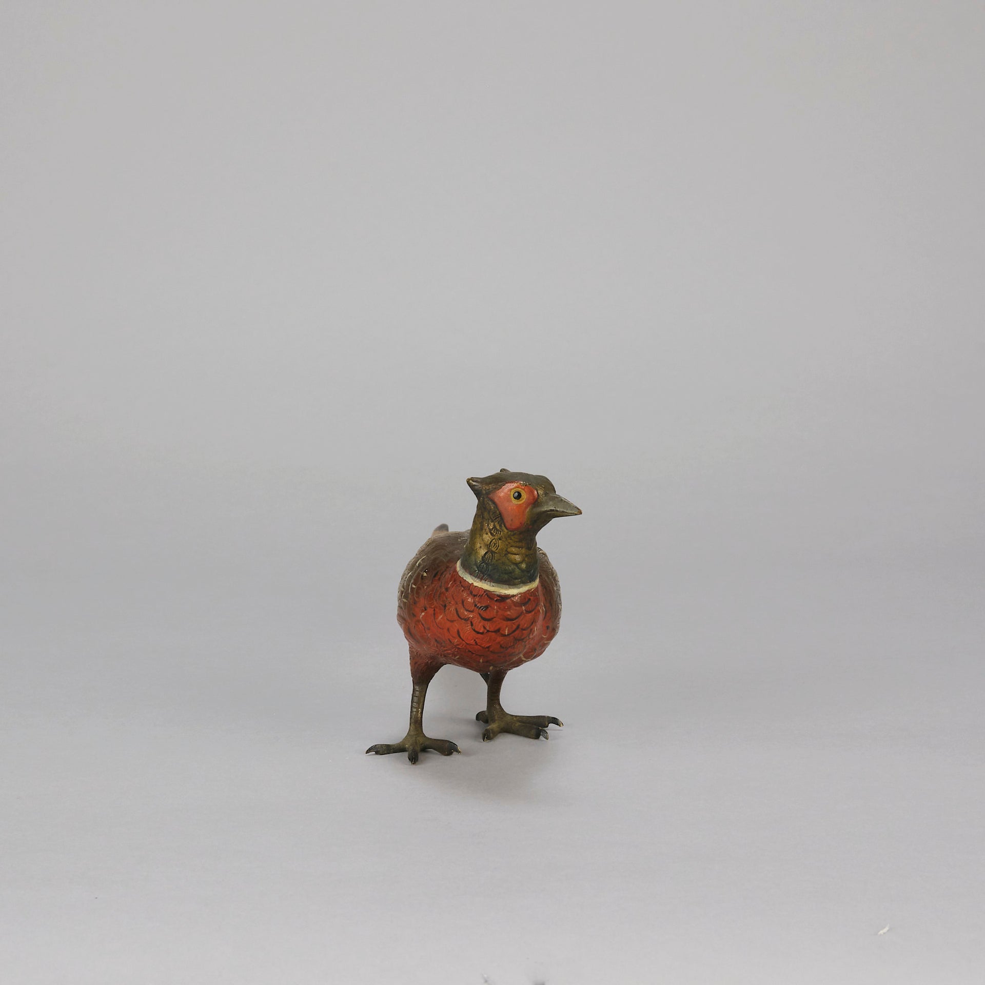 Antique Bronze Pheasant by Franz Bergman exhibiting very fine vibrant colours and good hand finished surface detail 