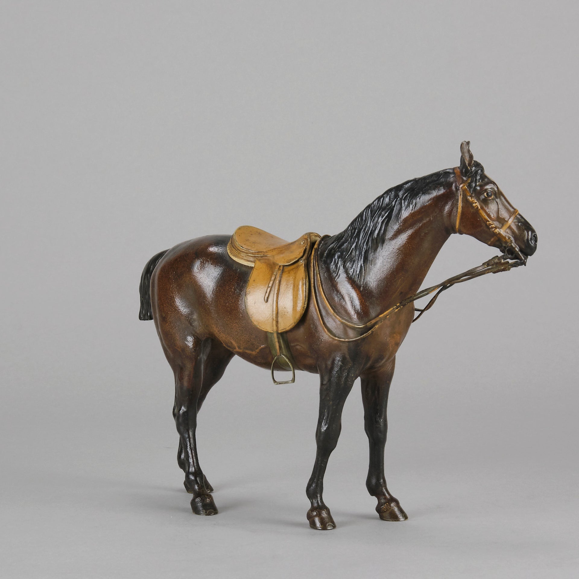 Bergman Saddled Horse - Franz Bergman Bronze - Hickmet Fine Arts