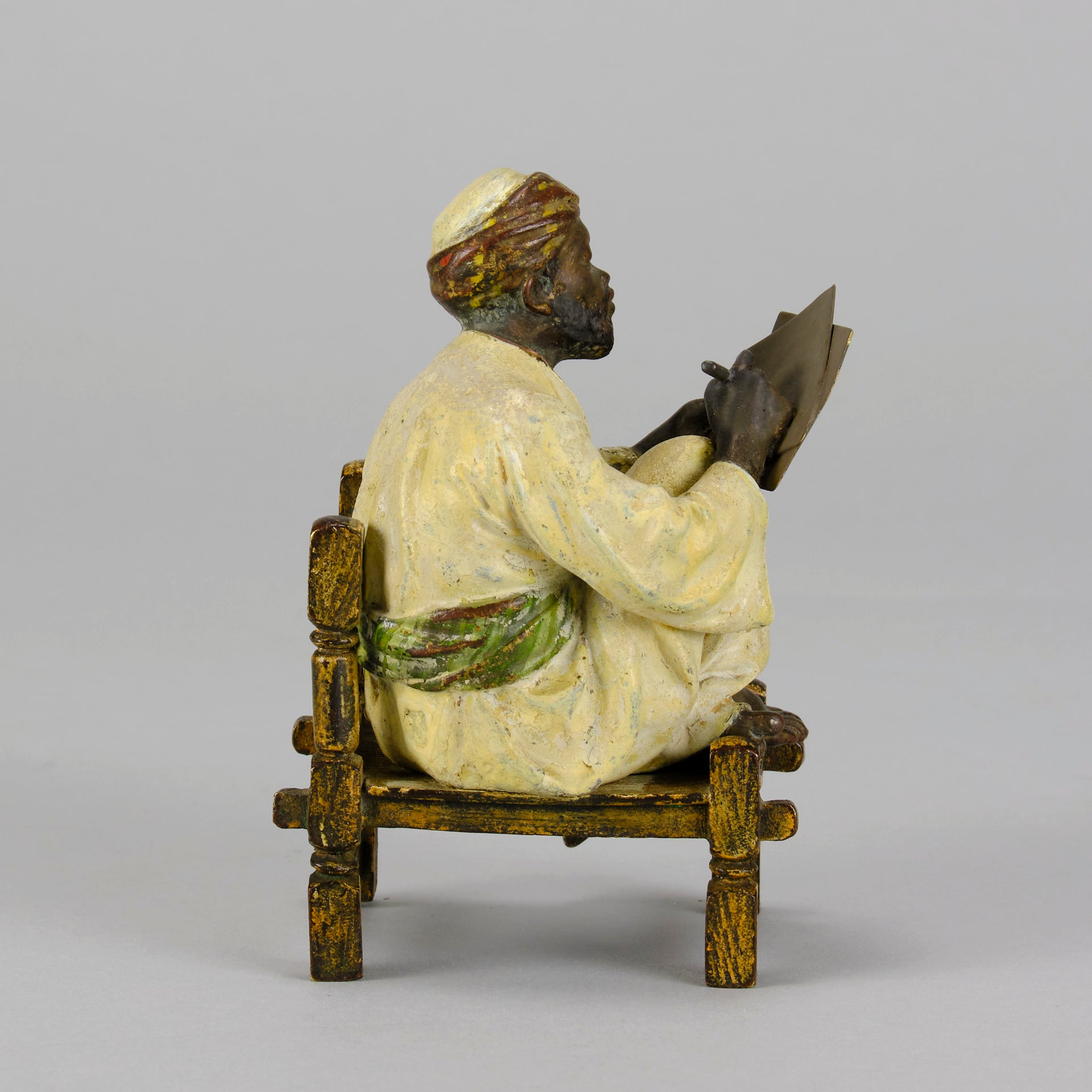 Bergman Seated Scribe - Franz Bergman Bronze - Hickmet Fine Arts
