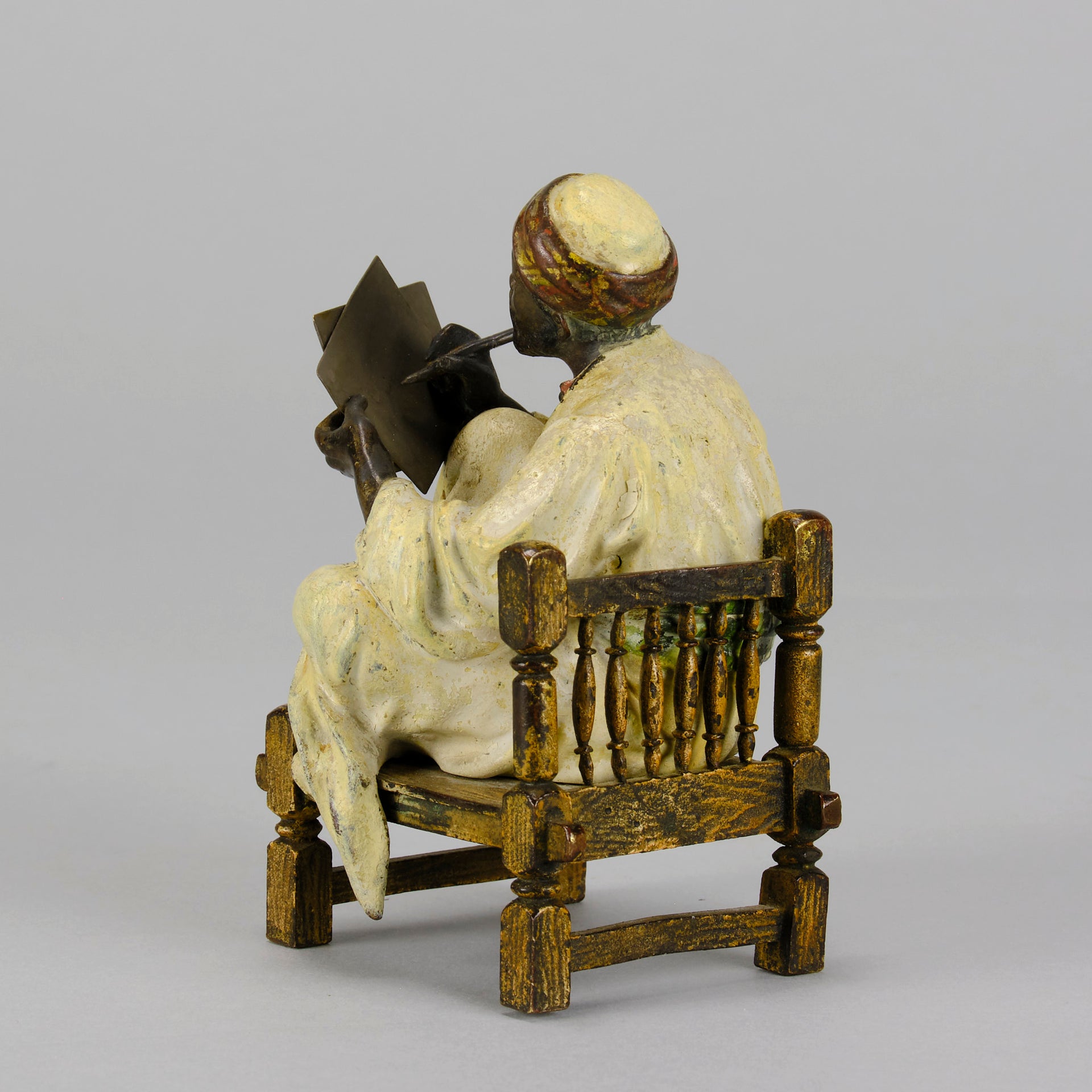 Bergman Seated Scribe - Franz Bergman Bronze - Hickmet Fine Arts