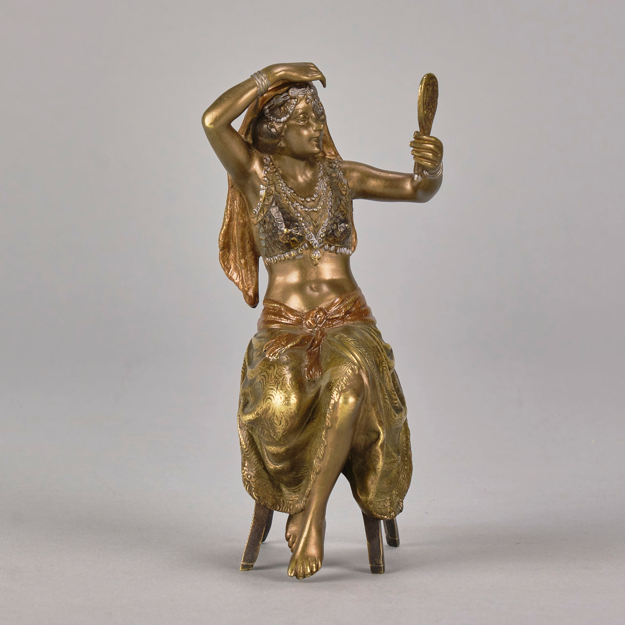 "Seated Woman With Mirror" by Franz Bergman