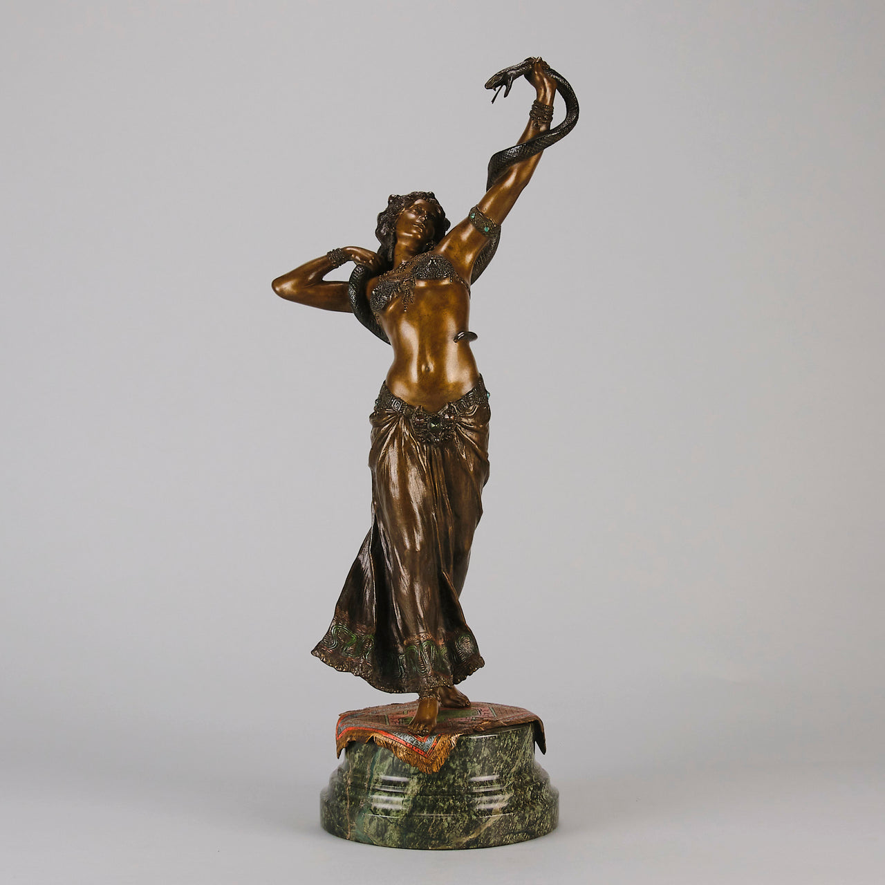 Bergman Bronze -  Snake Dancer - Antique Bronze - bergman cold painted bronze - Hickmet Fine Arts