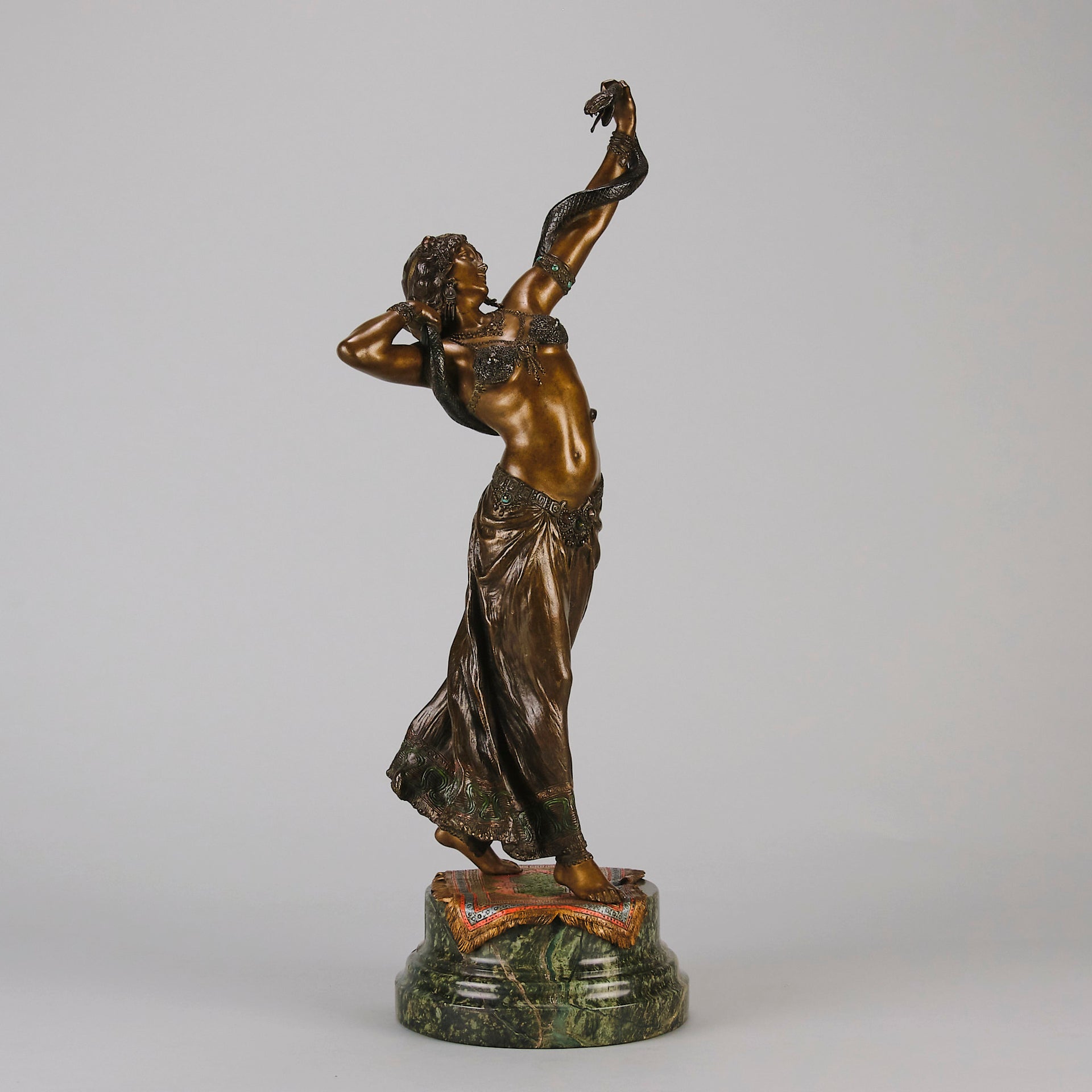 Bergman Bronze -  Snake Dancer - Antique Bronze - bergman cold painted bronze - Hickmet Fine Arts