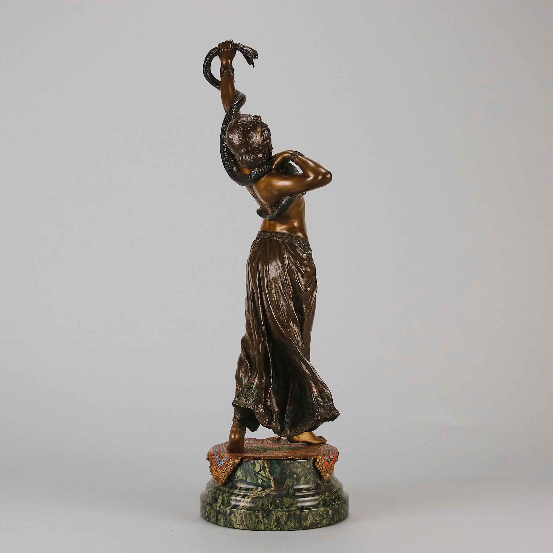 Bergman Bronze -  Snake Dancer - Antique Bronze - bergman cold painted bronze - Hickmet Fine Arts