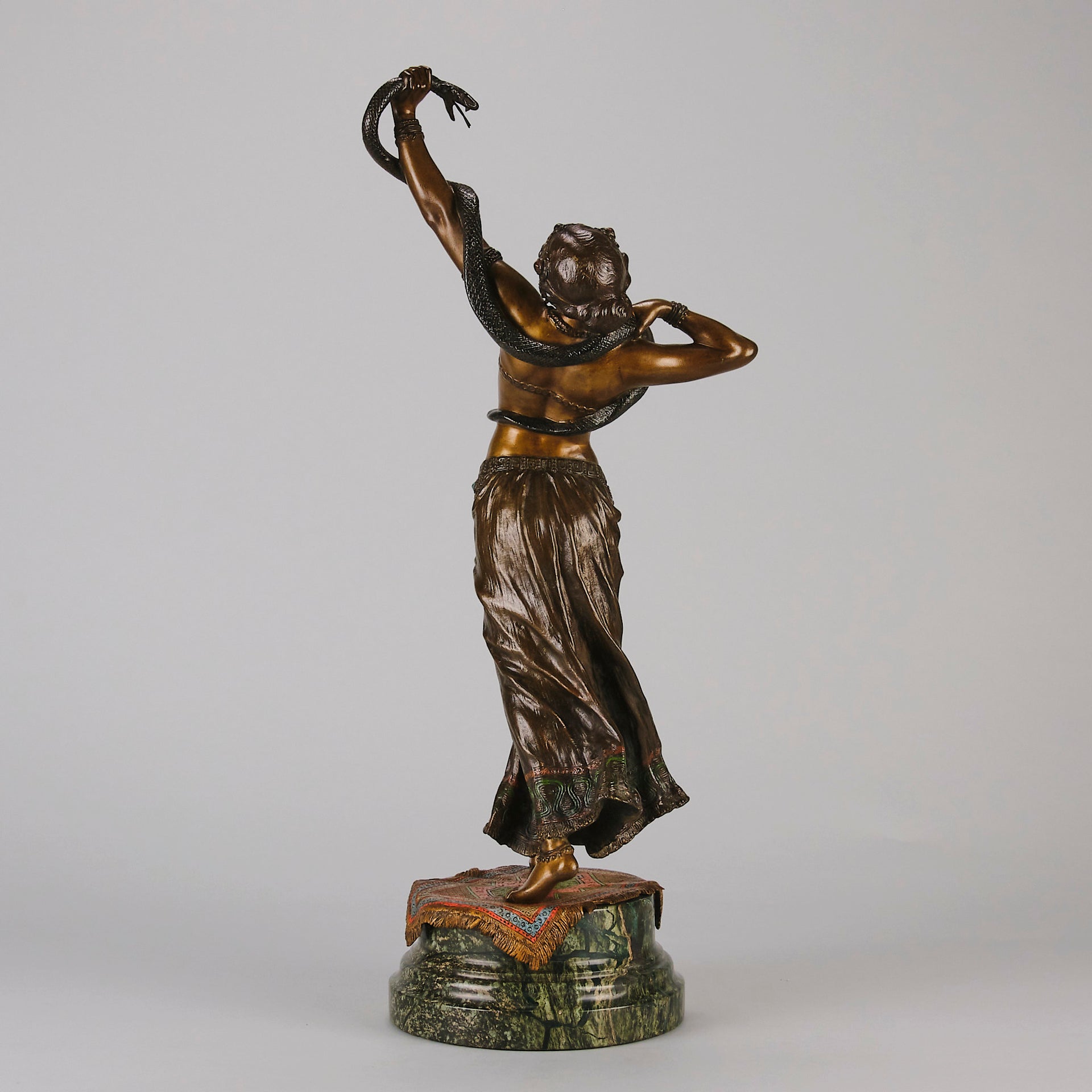 Bergman Bronze -  Snake Dancer - Antique Bronze - bergman cold painted bronze - Hickmet Fine Arts