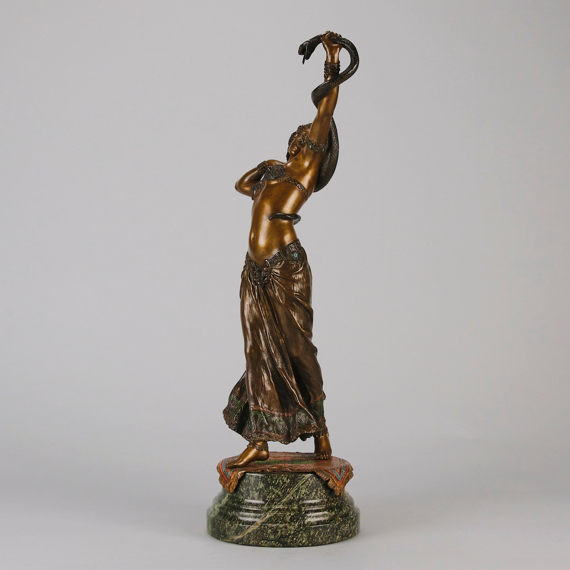 Bergman Bronze -  Snake Dancer - Antique Bronze - bergman cold painted bronze - Hickmet Fine Arts