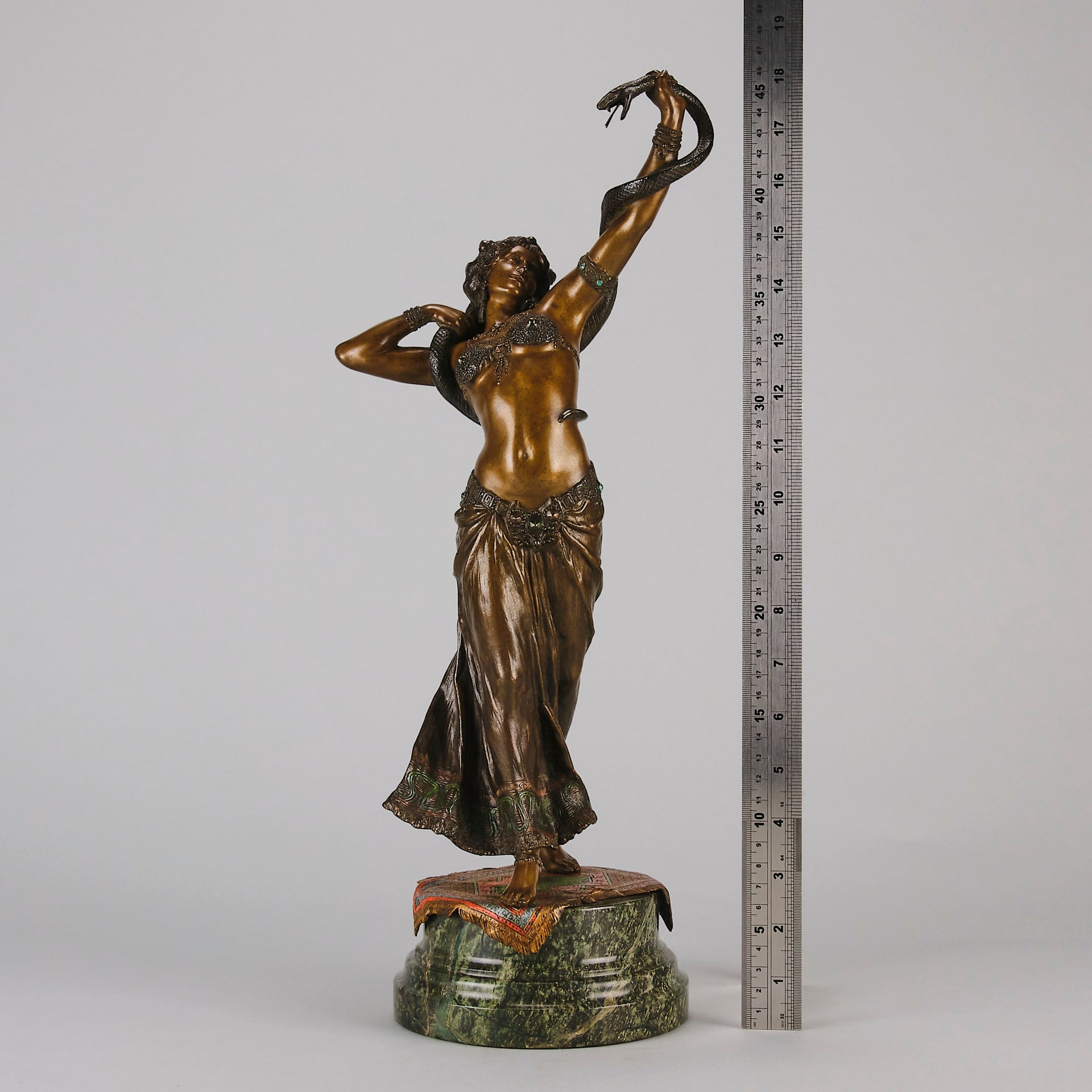 Bergman Bronze -  Snake Dancer - Antique Bronze - bergman cold painted bronze - Hickmet Fine Arts