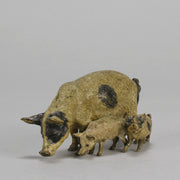 Bronze Sow & Piglets - Bergman Cold Painted Bronze - Hickmet Fine Arts