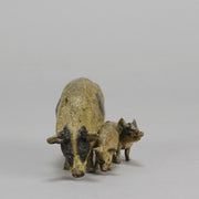 Bronze Sow & Piglets - Bergman Cold Painted Bronze - Hickmet Fine Arts