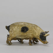 Bronze Sow & Piglets - Bergman Cold Painted Bronze - Hickmet Fine Arts