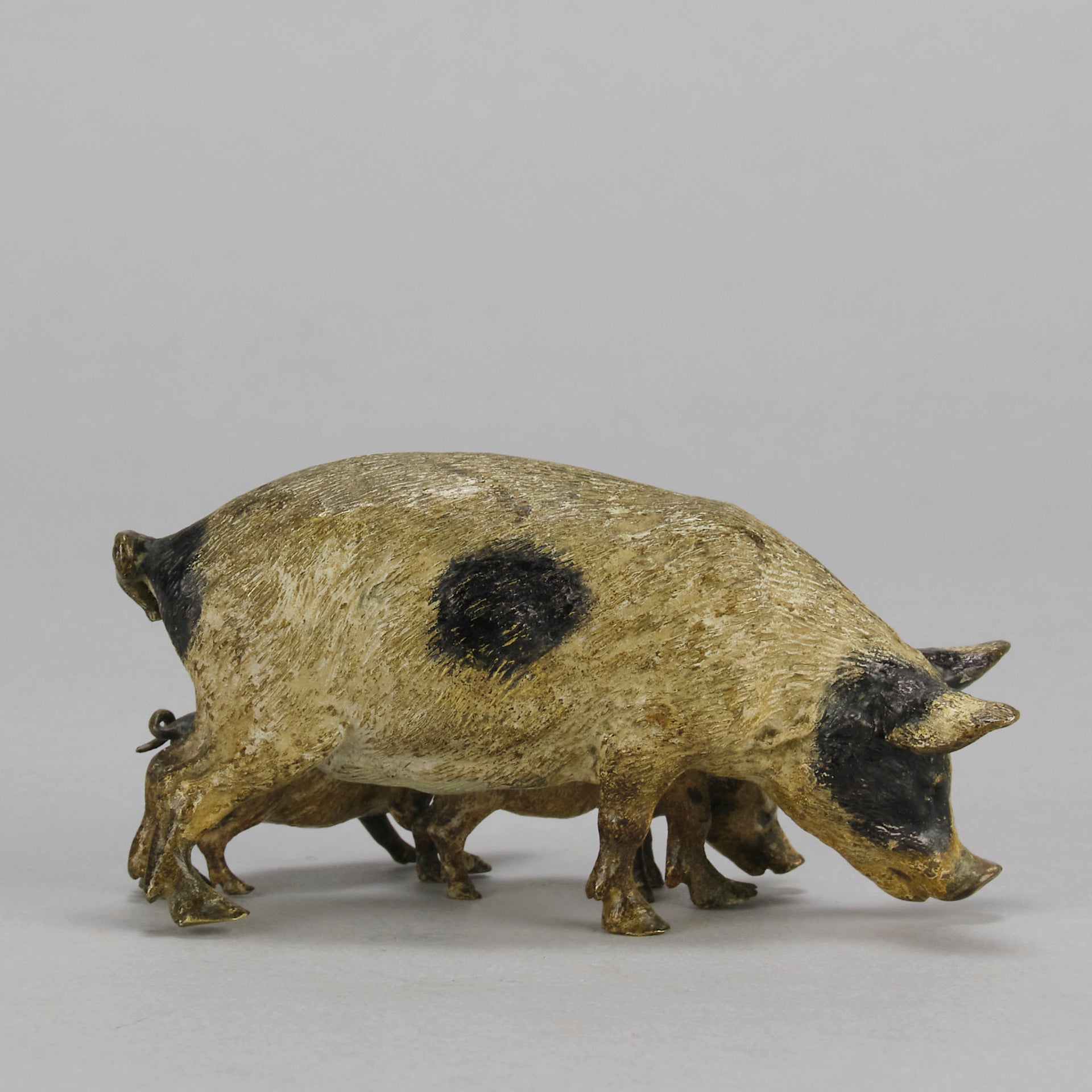 Bronze Sow & Piglets - Bergman Cold Painted Bronze - Hickmet Fine Arts