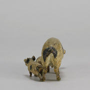 Bronze Sow & Piglets - Bergman Cold Painted Bronze - Hickmet Fine Arts