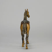 Standing Horse early 20th Century Austrian bronze study of a standing stallion by Franz Bergman - Hickmet Fine Arts