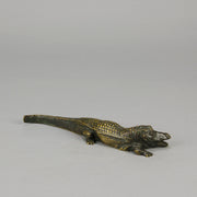Surprise Crocodile by Franz Bergman  An interesting early 20th Century erotic Austrian bronze study of a walking crocodile - Hickmet Fine Art