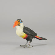 Toucan by Franz Bergman a very fine early 20th Century Austrian bronze study of a standing Toucan with excellent hand chased surface detail and good naturalistic colour