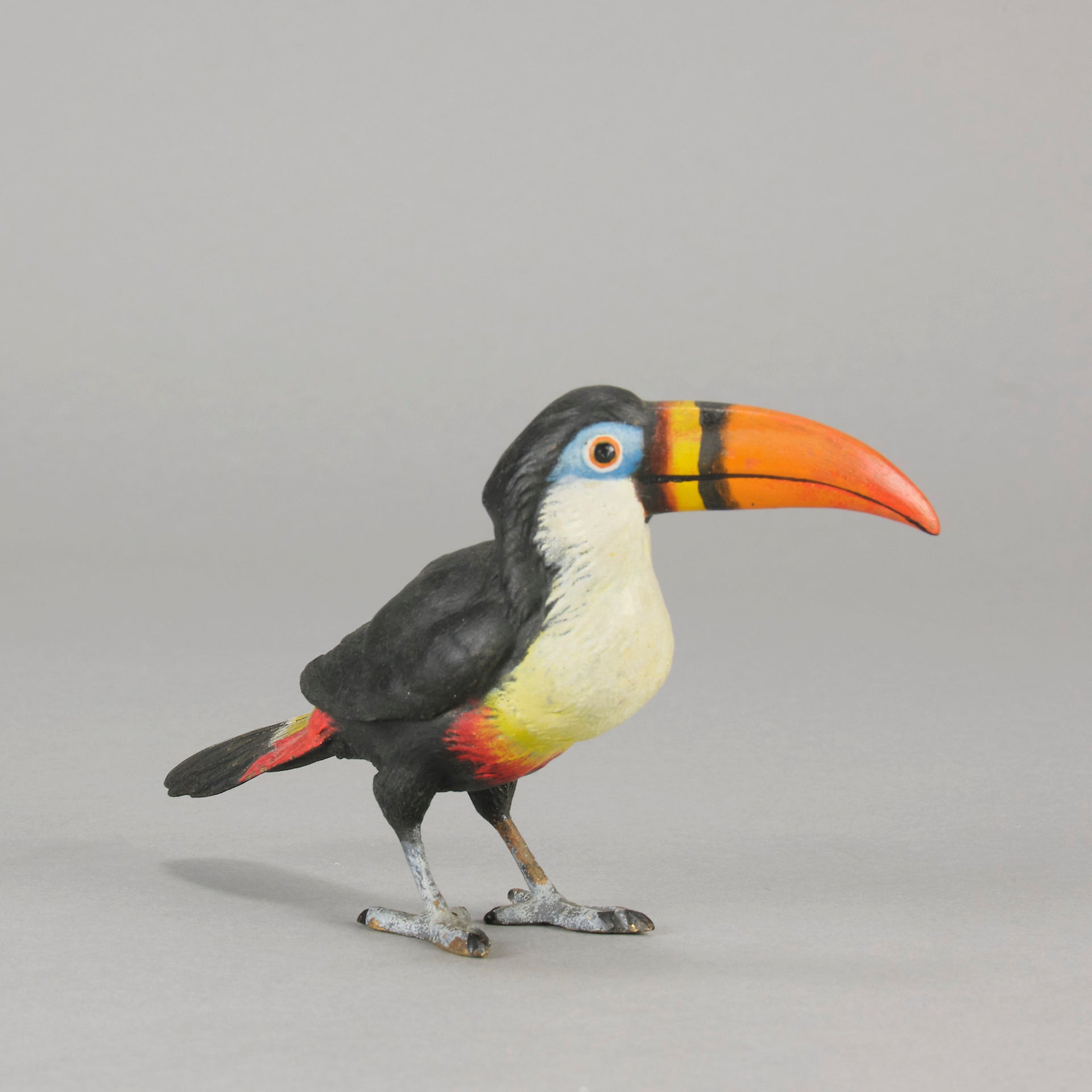 Toucan by Franz Bergman a very fine early 20th Century Austrian bronze study of a standing Toucan with excellent hand chased surface detail and good naturalistic colour