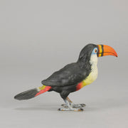 Toucan by Franz Bergman a very fine early 20th Century Austrian bronze study of a standing Toucan with excellent hand chased surface detail and good naturalistic colour