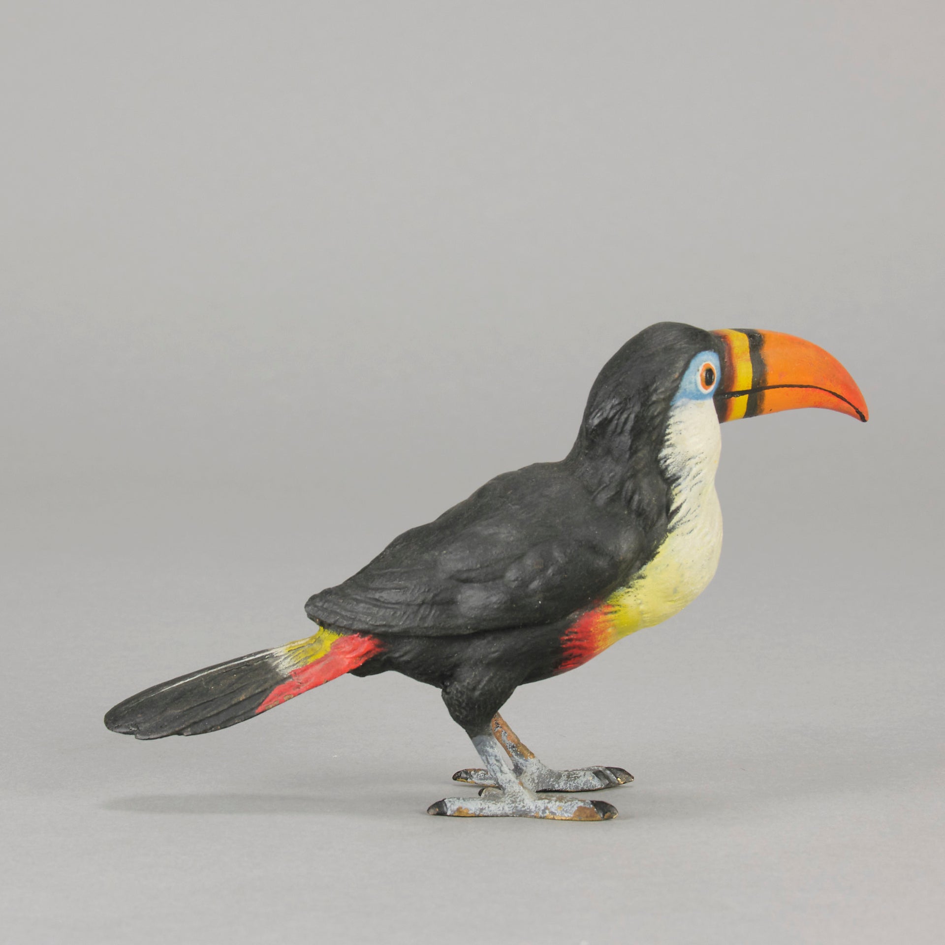 Toucan by Franz Bergman a very fine early 20th Century Austrian bronze study of a standing Toucan with excellent hand chased surface detail and good naturalistic colour