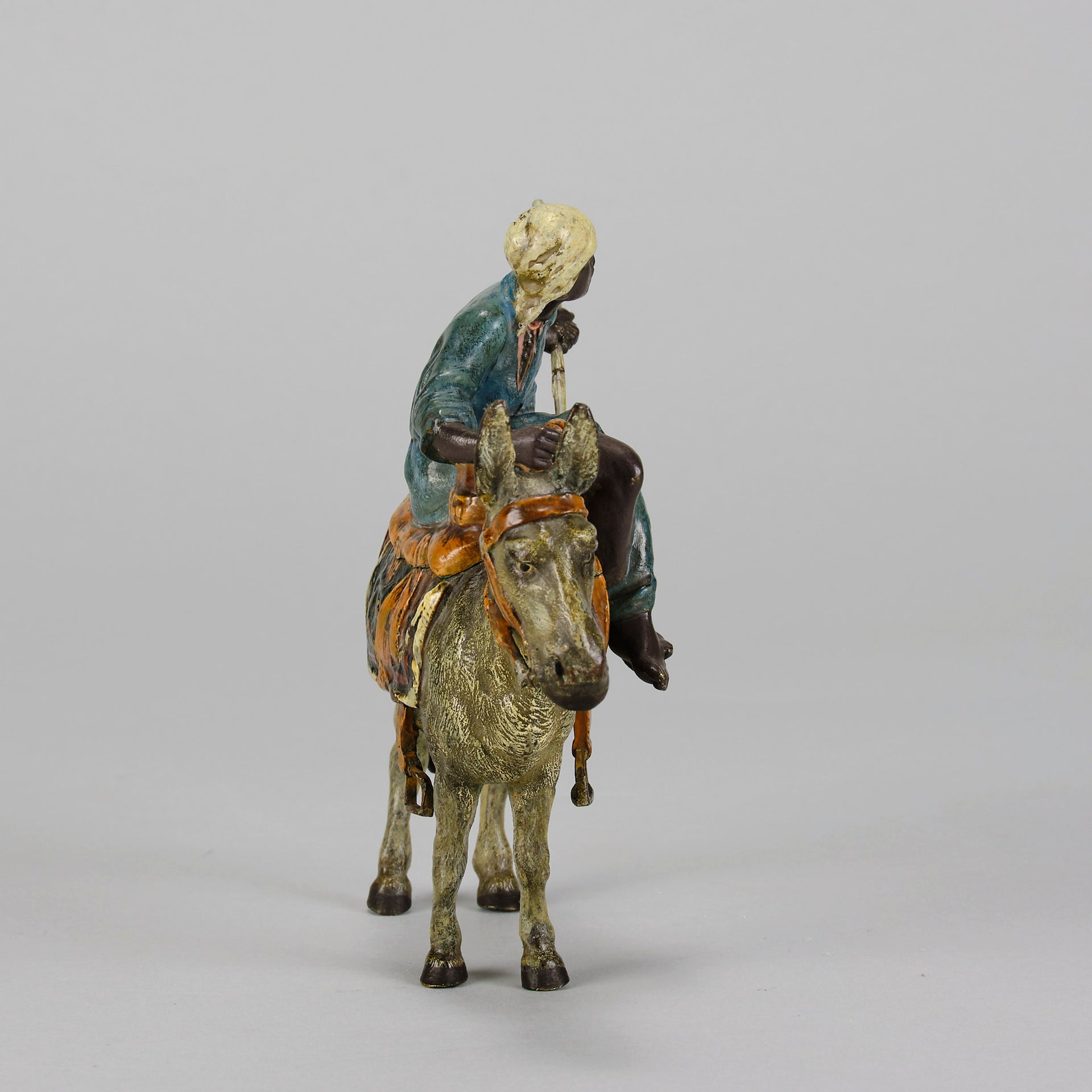 Bergman Bronze - Tradesman And Donkey - Antique bronze - bergman cold painted bronze - Hickmet Fine Arts