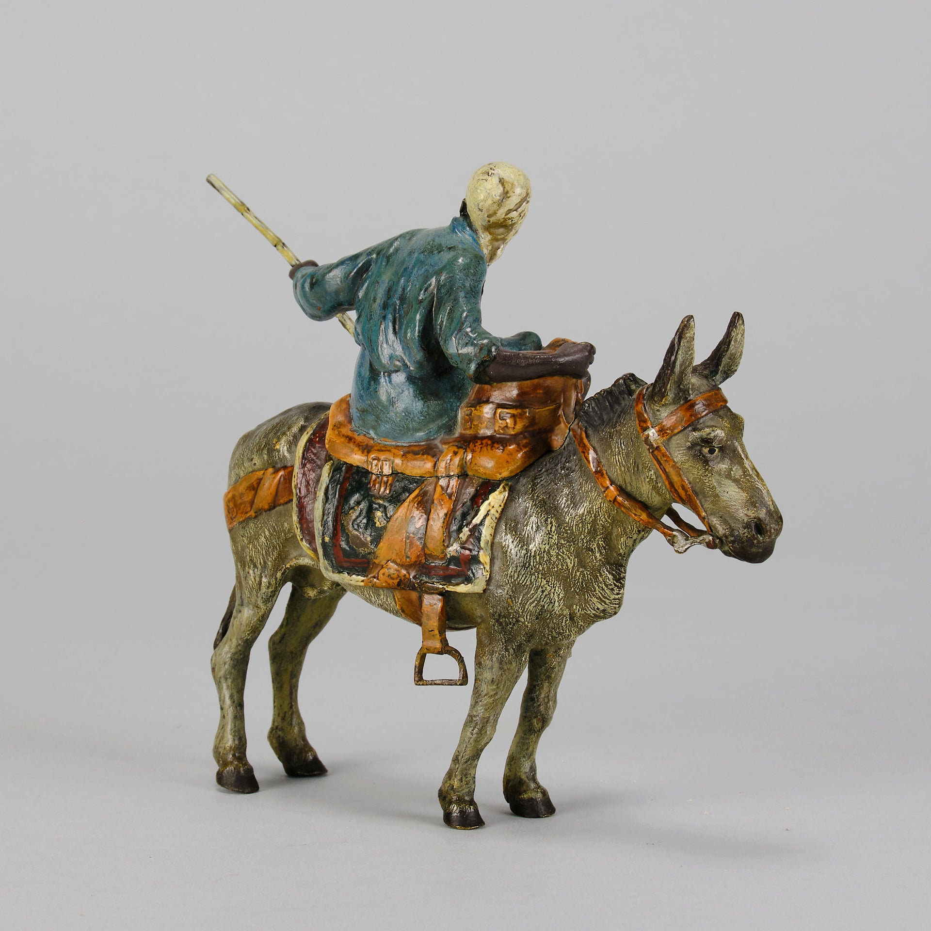 Bergman Bronze - Tradesman And Donkey - Antique bronze - bergman cold painted bronze - Hickmet Fine Arts