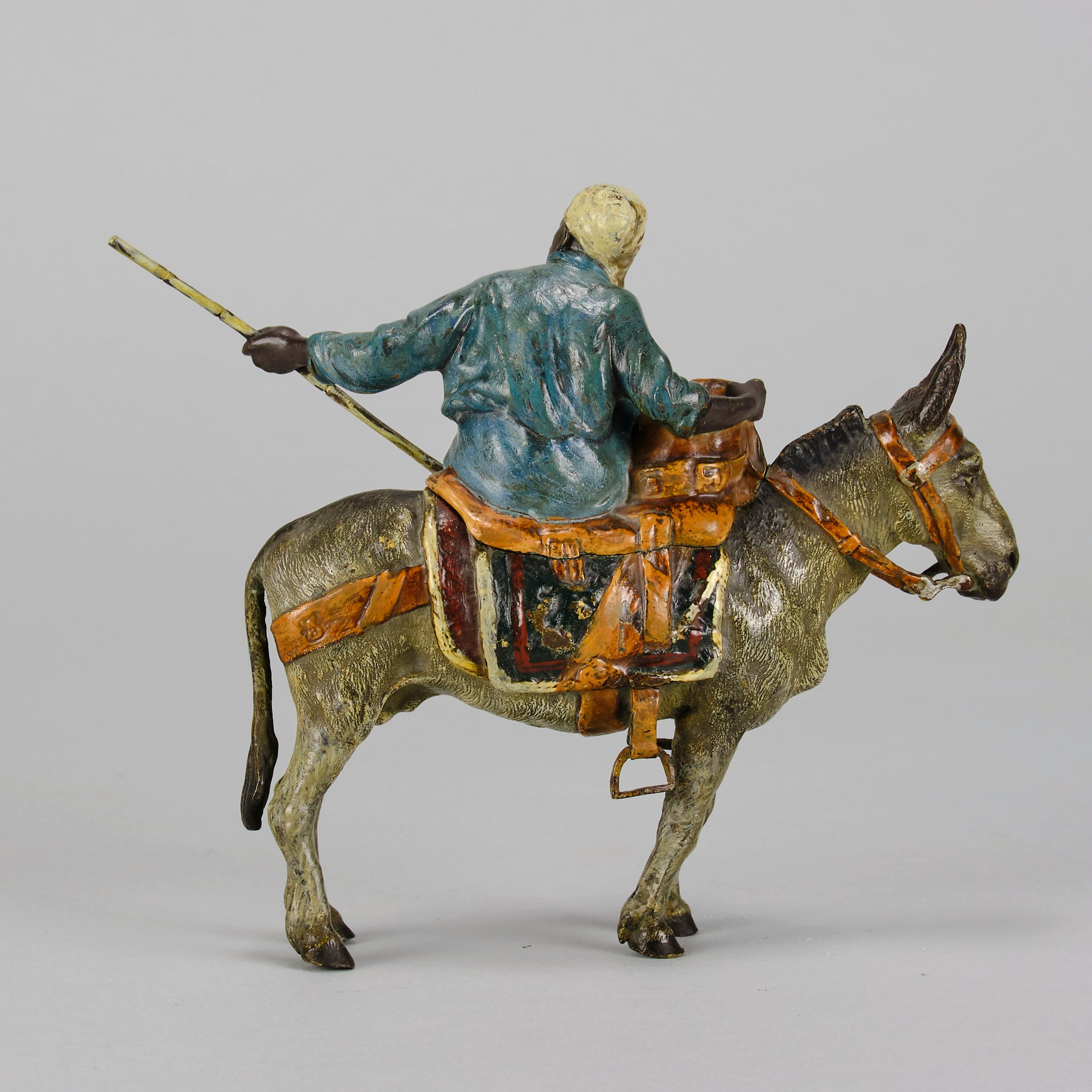 Bergman Bronze - Tradesman And Donkey - Antique bronze - bergman cold painted bronze - Hickmet Fine Arts
