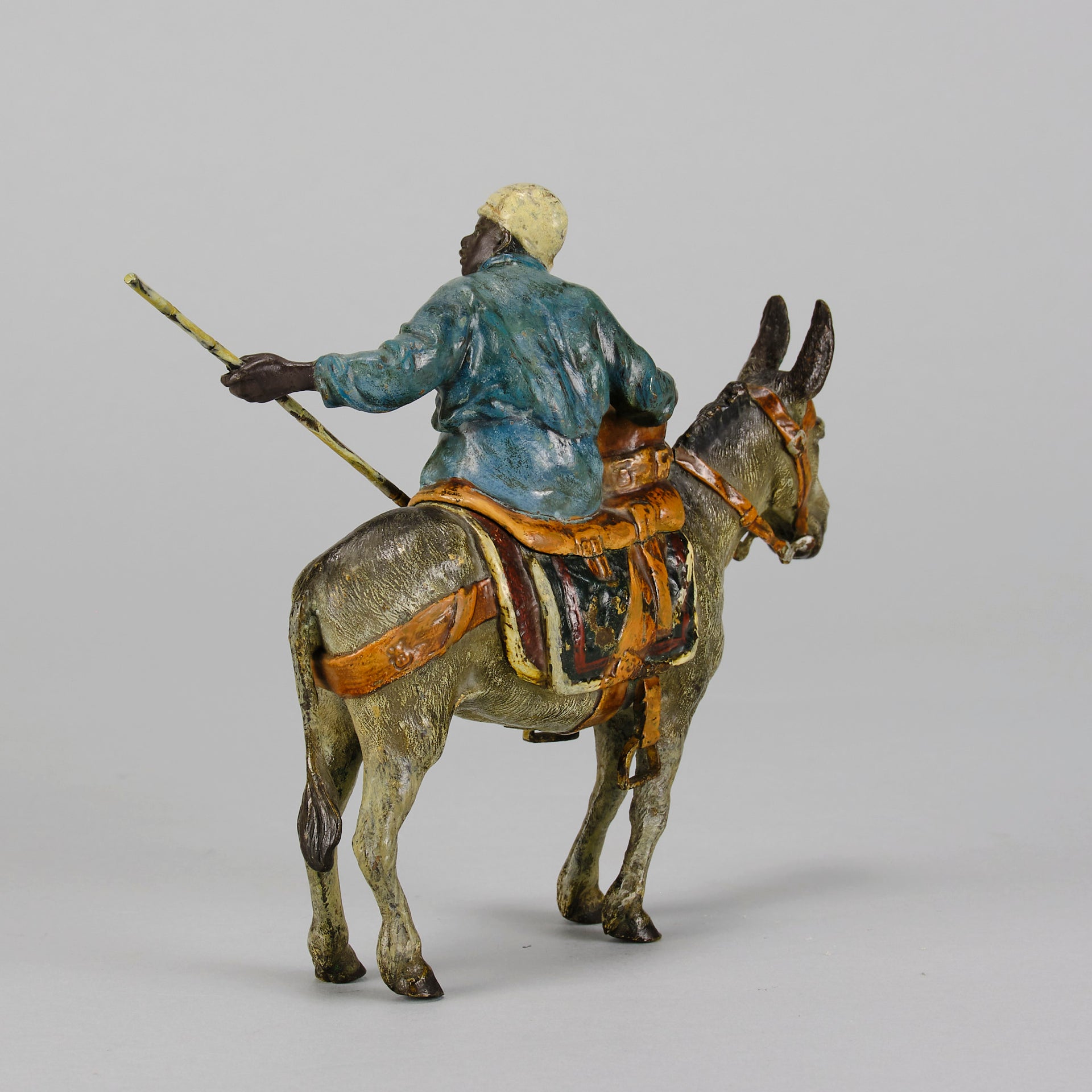 Bergman Bronze - Tradesman And Donkey - Antique bronze - bergman cold painted bronze - Hickmet Fine Arts