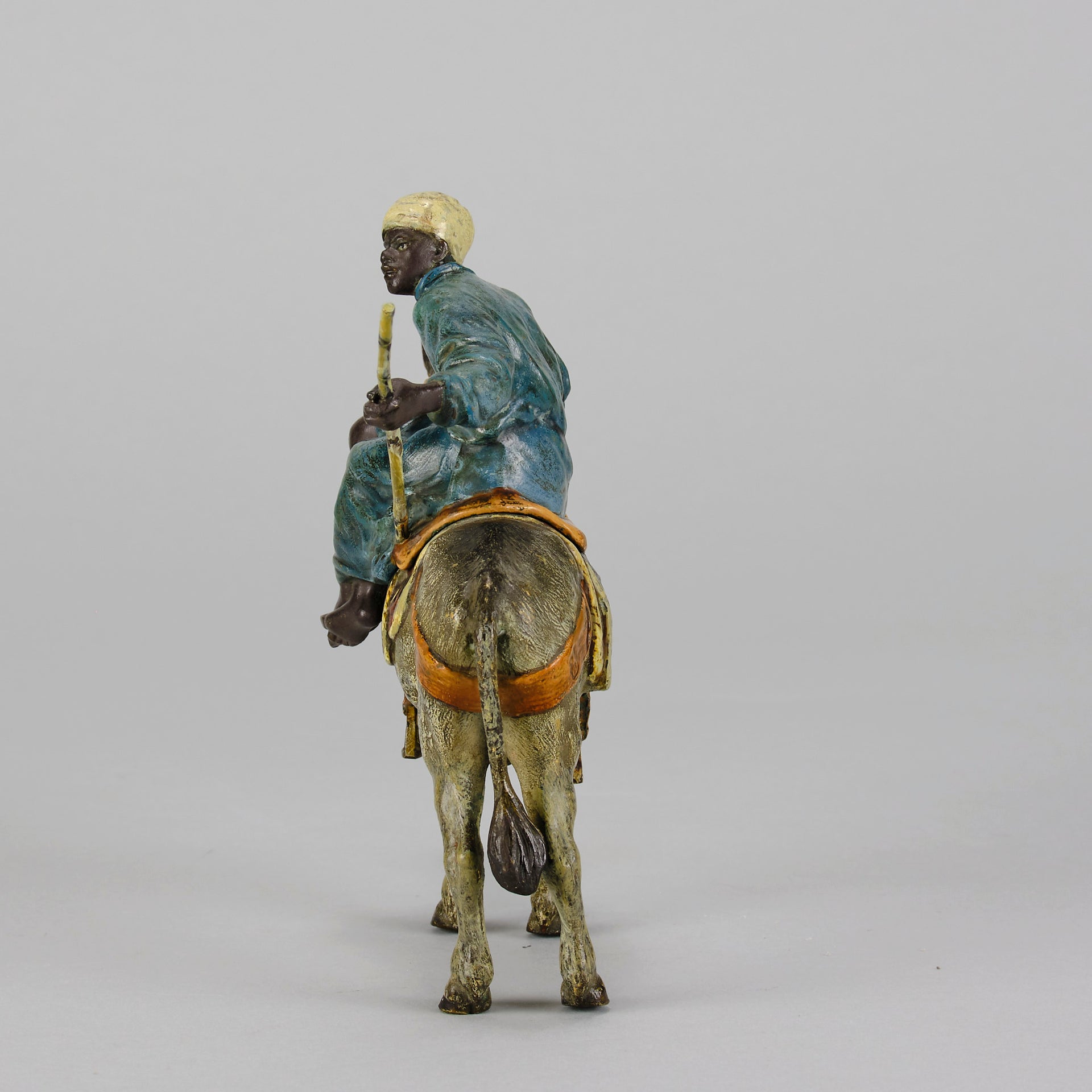Bergman Bronze - Tradesman And Donkey - Antique bronze - bergman cold painted bronze - Hickmet Fine Arts