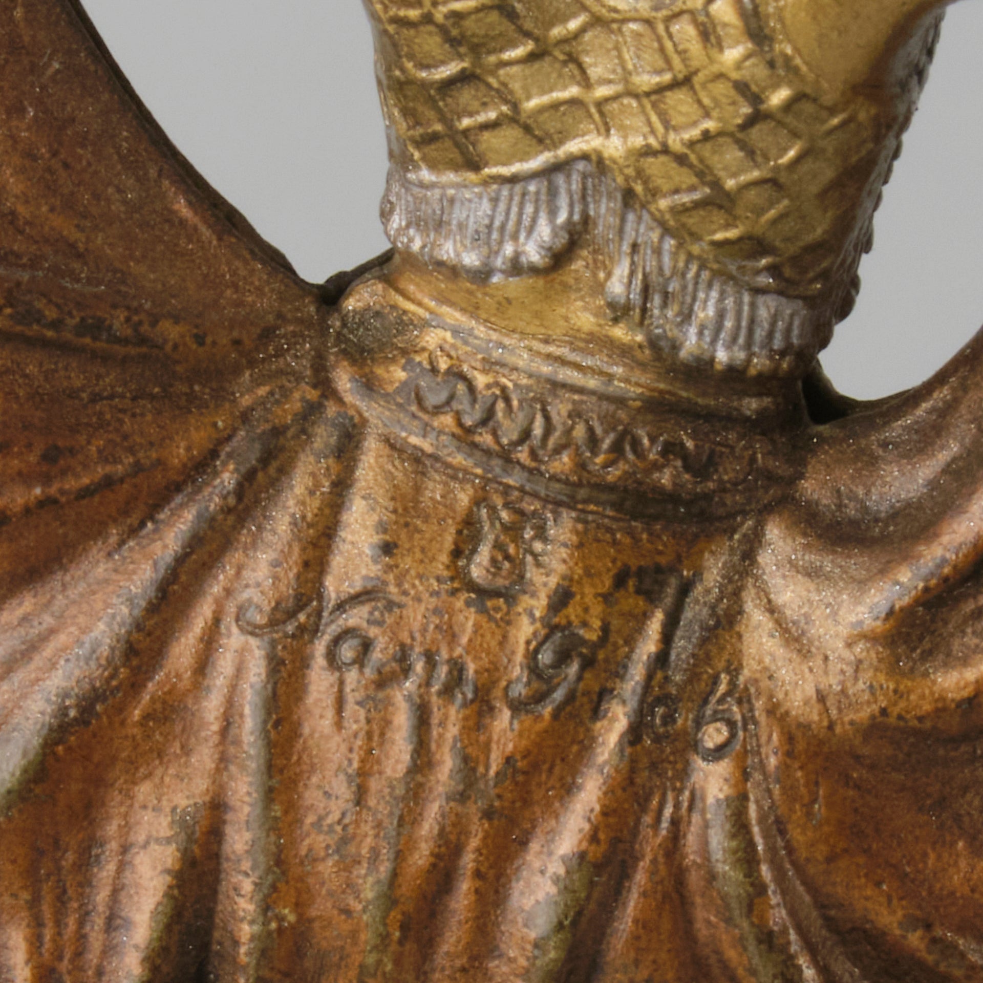 Windy Day by Franz Bergman a sensuous early 20th century erotic Austrian bronze figurine of a beautiful dancer dressed in an Oriental outfit, the skirt hinged to lift and reveal her naked bod