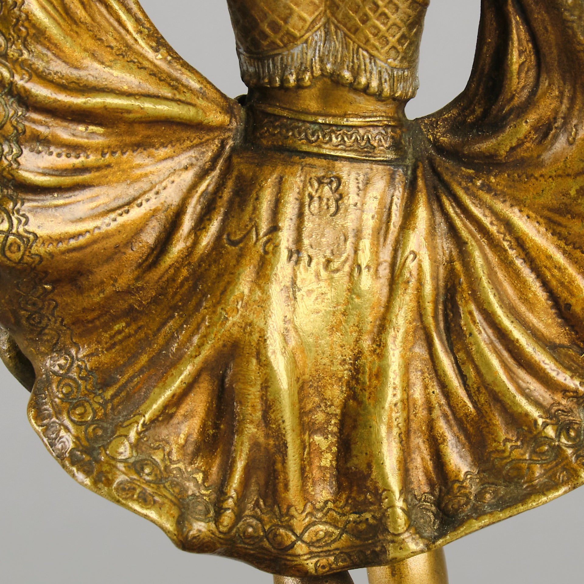 Windy Day by Franz Bergman a sensuous early 20th century erotic Austrian bronze figurine of a young dancer with fine cold painted colour and good detail, the skirt hinged to lift and reveal her naked body