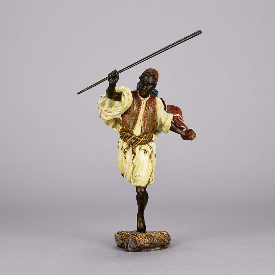 Franz Bergman Bronze - Running Arab Man - Hickmet Fine Arts