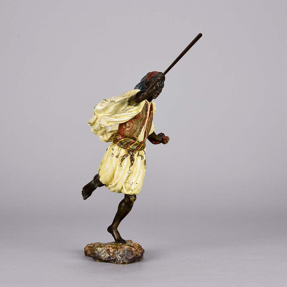 Franz Bergman Bronze - Running Arab Man - Hickmet Fine Arts