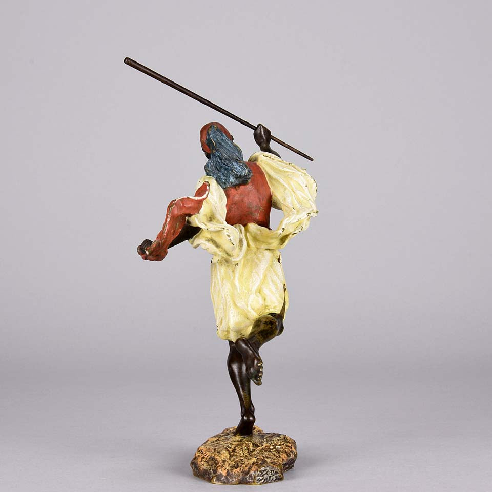 Franz Bergman Bronze - Running Arab Man - Hickmet Fine Arts