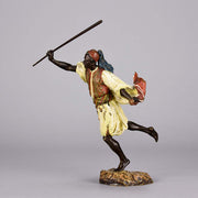Franz Bergman Bronze - Running Arab Man - Hickmet Fine Arts