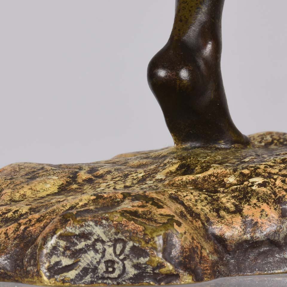 Franz Bergman Bronze - Running Arab Man - Hickmet Fine Arts